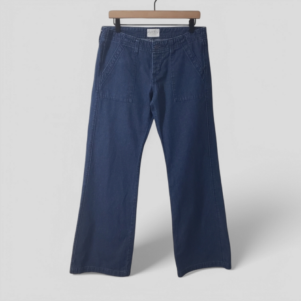 Levi's Y2K Low Rise Flare Jeans Sz 8M Retro Button‎ Fly Chambray